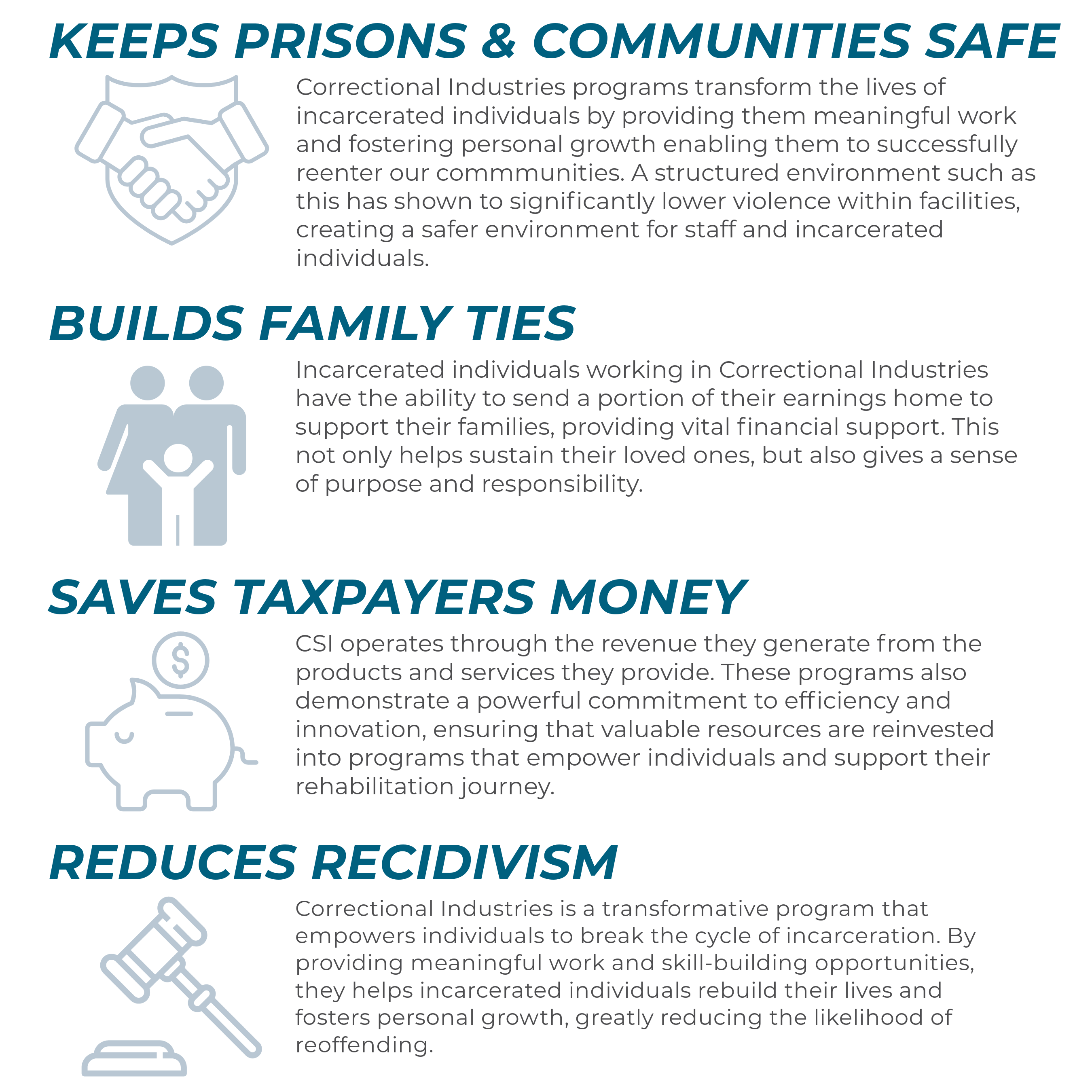 Benefits of Correctional Industries Programs