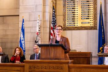 Acting Director – Prison Education Program, Southeast Community College Dr. Amy Doty speaking at the Reentry 2030 launch